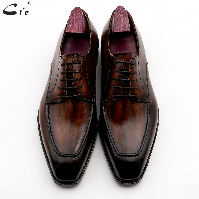 cie men dress shoes leather patina brown men office shoe genuine calf leather outsole men suits formal leather handmade No.7