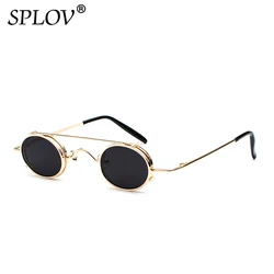 SPLOV Vintage Round Detachable Sunglasses Men Women Brand Designer SteamPunk Sun Glasses Retro Small Circle Metal Frame Glasses