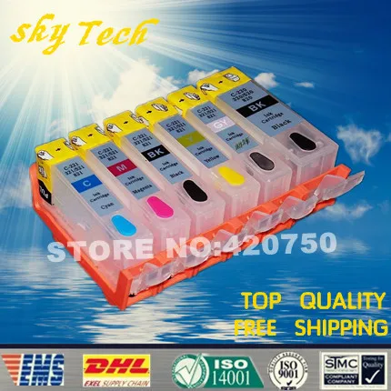 6PK Empty Refillable Ink Cartridge suit for PGI220 CLI221, Suit for canon MP980 MP990 IP3680 MP540 MP620 MP630 ,with ARC chip