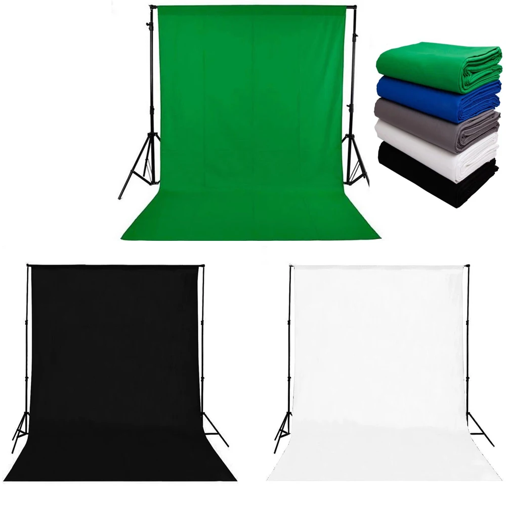 

Solid Black White Green Screen Chromakey Backdrop Cotton Fabric Photo Studio Backgrounds Muslin Photography Backdrops 10x20ft