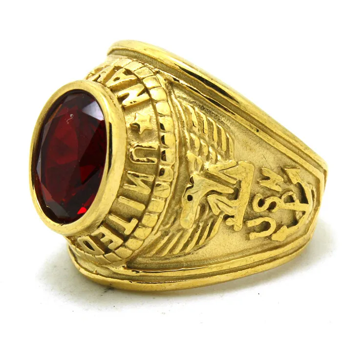 1pc Mens Boy Golden Ring 316L Stainless Steel Cool Punk Party Ring