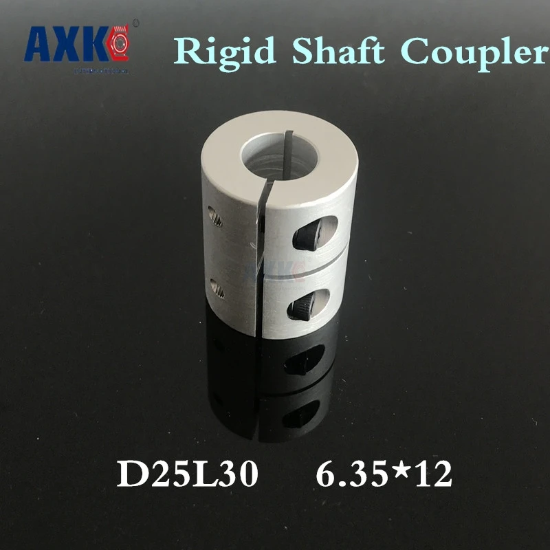 Ball Bearing Axk Rigid Shaft Coupler Clamp 6.35mm To 12mm Stepper Servo Motor Coupling 6.35x12mm Dia25 Length 30mm Cnc Mill