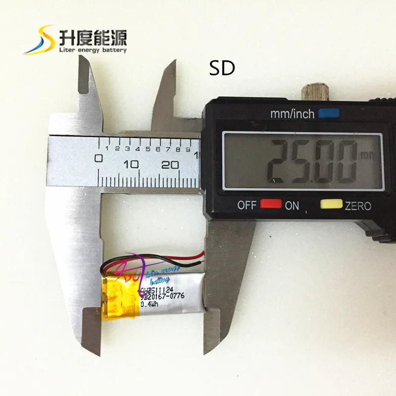 501225 511124 501024 Small 501225 3.7v rechargeable lipo battery 3.7v 110mah