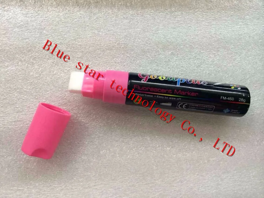 Flashcolor15mm สีขาวสีชมพู Liquid Chalk Marker สำหรับ LED Writing Board กระจกหน้าต่างเรืองแสงโรงเรียนศิลปะภาพวาด