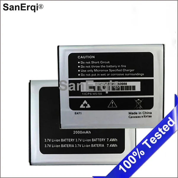 

10pcs Battery For Micromax E471 Mobile Phone Lithium Battery 2000mAh Batterie Accumulator Battery