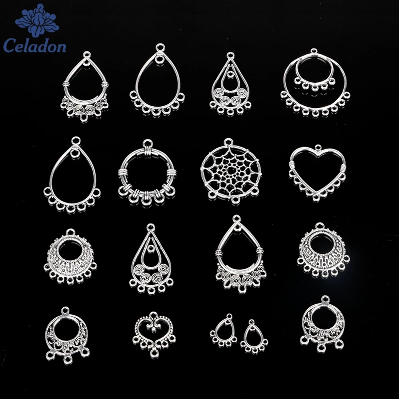 

10pcs/lot WaterDrop Antique Zinc Alloy Metal Charm for DIY Earring Connectors Jewelry Findings Making Jewelry Findings