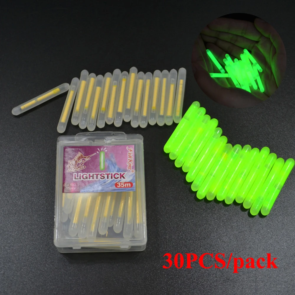 FISH KING 30Pcs/Pack Light Stick Mix Size Light bulb shape straight stick For Fishing Float