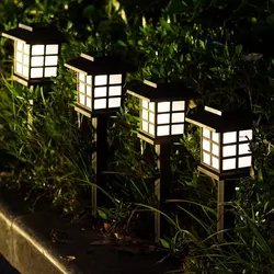 Led Houses Solar Pathway Lights Waterproof Outdoor Solar Lamp for Garden/Landscape/Yard/Patio/Driveway/Walkway Christmas Luz