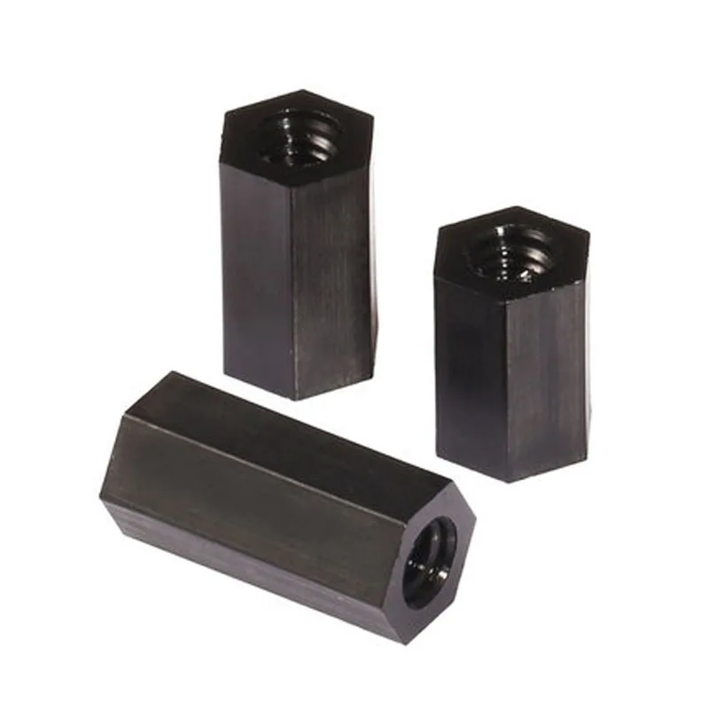 

30pcs M3 Black Hexagonal nylon column Flat head double pass Plastic support columns Environmental protection 5mm-20mm Length