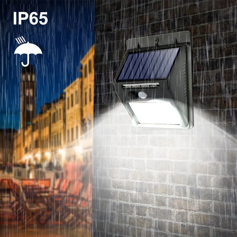 Rechargeable Solar Light 25 30 LED Waterproof PIR Motion Sensor Security Wall Light Outdoor Emergency Solar Lamp