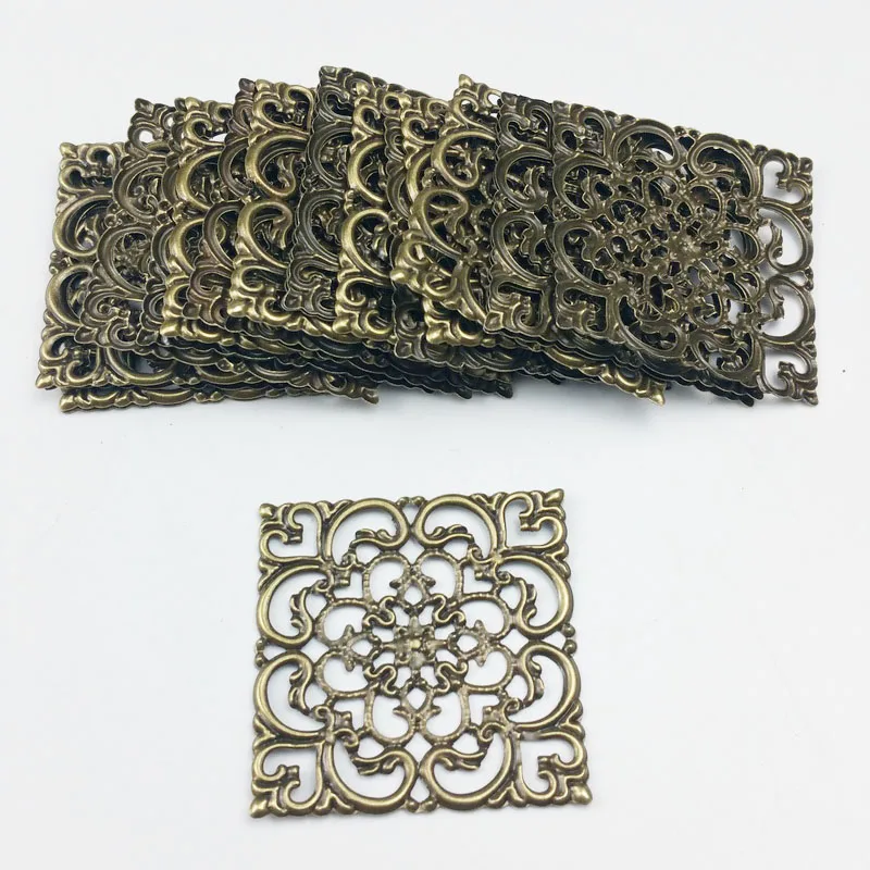 40mm 20pcs Wholesale Filigree crafts  Hollow   Embellishments Findings,Jewelry Accessories,Bronze Tone ornaments