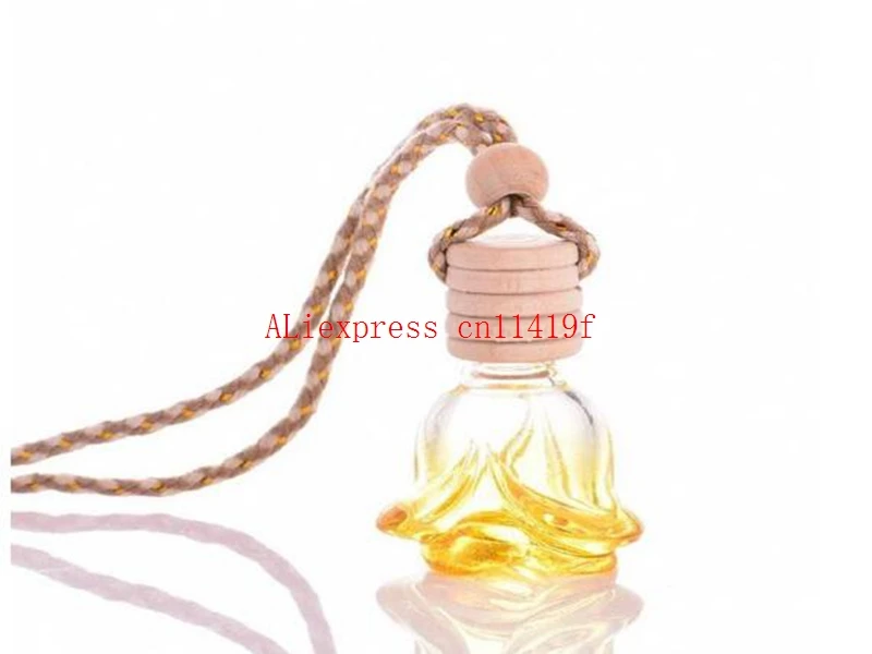 colorful 6ML crystal shape hanging car perfume glass bottle hanging decoration bottle car hanging accessories perfume bottle