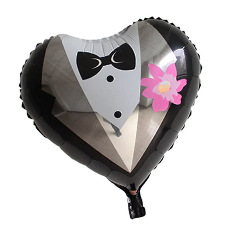 1 pz 18 pollici a forma di cuore sposo e sposa palloncini foglio di alluminio palloncino ad elio decorazione di nozze forniture per feste di san