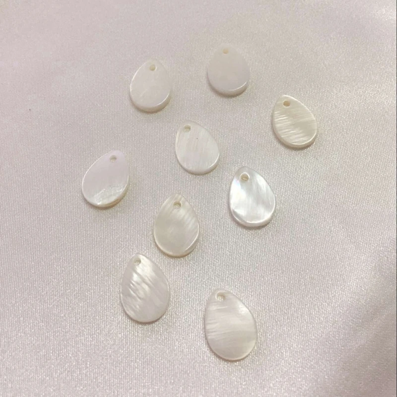 9*13MM 200Pcs 100% White Natural Shell Water Drop Stone Earring Bead Jewelry Charms