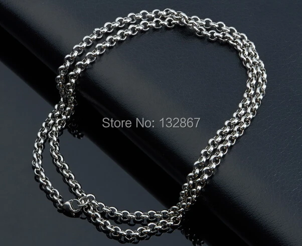 in bulk Lot 10x 4 mm Fashion Round Rolo Chain Necklace Stainless steel Good Quality Jewelry 18-32''