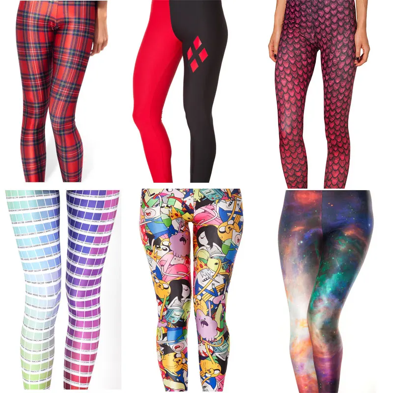 Mallas de Fitness para mujer, Leggings de media 3D, 13 colores, primavera e invierno, 2017