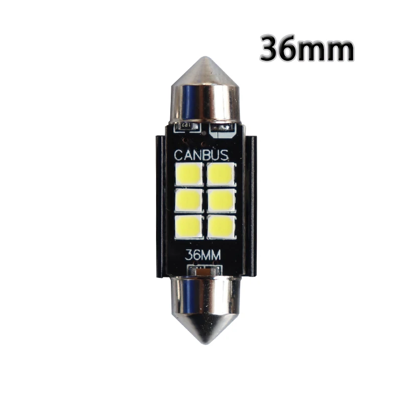 Car auto Doom lights Festoon C5W Canbus 6 SMD 2835 LED 31mm 36mm 39mm 41mm Car License Plate lights Bulb Reading door light 12V