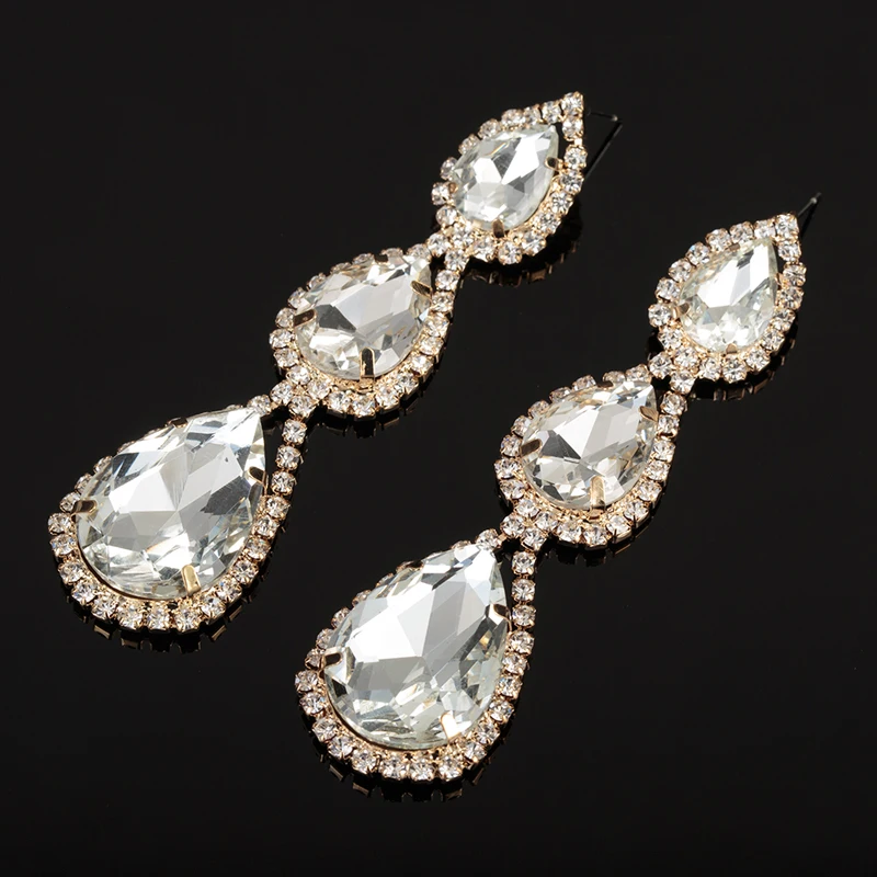 Fashion Brand Rhinestone Classic Crystal Earring Gold and Silver Color Bridal Wedding Jewelry Guft Drop Shipping E290