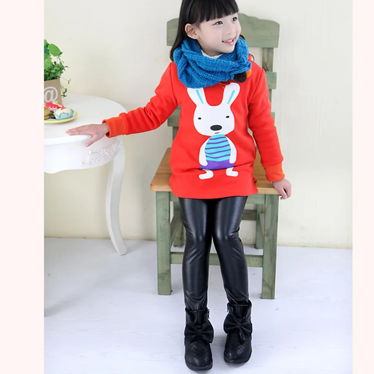 Spring New Children\'s Clothing Baby Girls PU Leather Pants Leather Pants Children\'s pants girls leggings