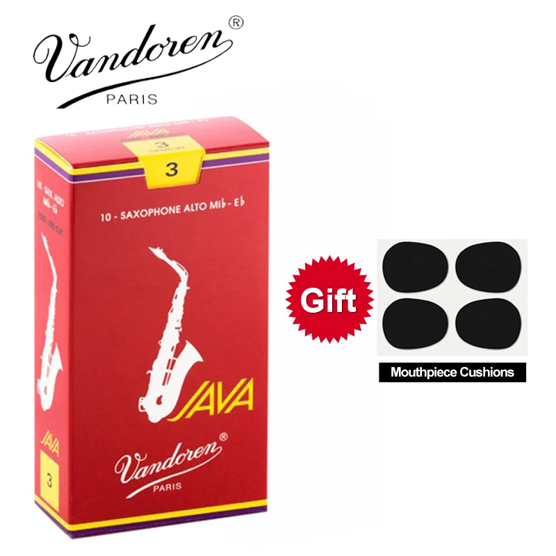 Original France Vandoren JAVA Alto Sax Red Reeds / Eb Alto Saxophone Reeds 2.5# 3.0# 3.5# Box of 10 [With Gift]