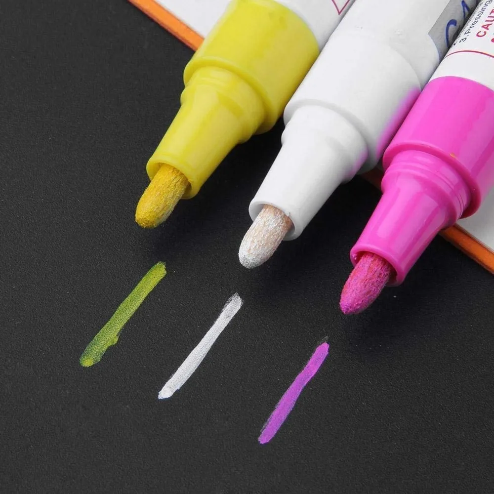 Colorful Waterproof pen Car Tyre Tire Tread CD Metal Permanent Paint markers Graffiti Oily Marker Pen Marcador Caneta Stationery