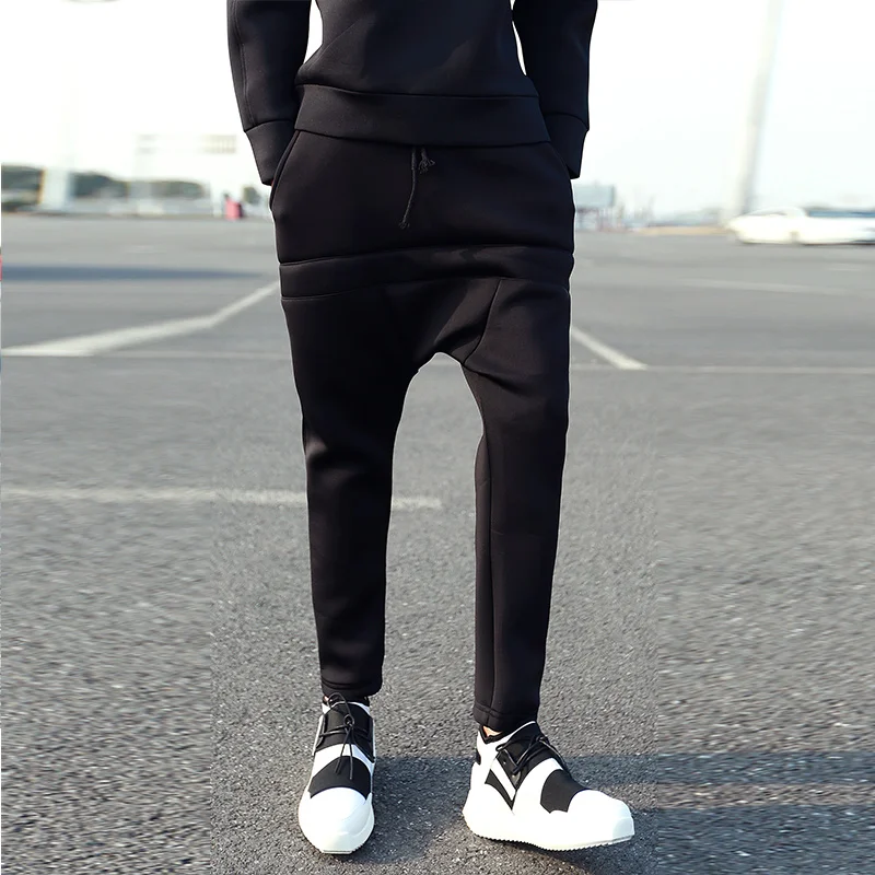 

27-46 2024 Men Clothing Hair Stylist Fashion Singer Non-mainstream Space Cotton Low Crotch Pants Harem Pants Plus Size Costumes