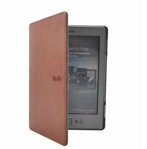 Capa de couro para Amazon Kindle, E-Book Reader, 4 5, 6 ", não apto para Kindle Touch, 1Pc