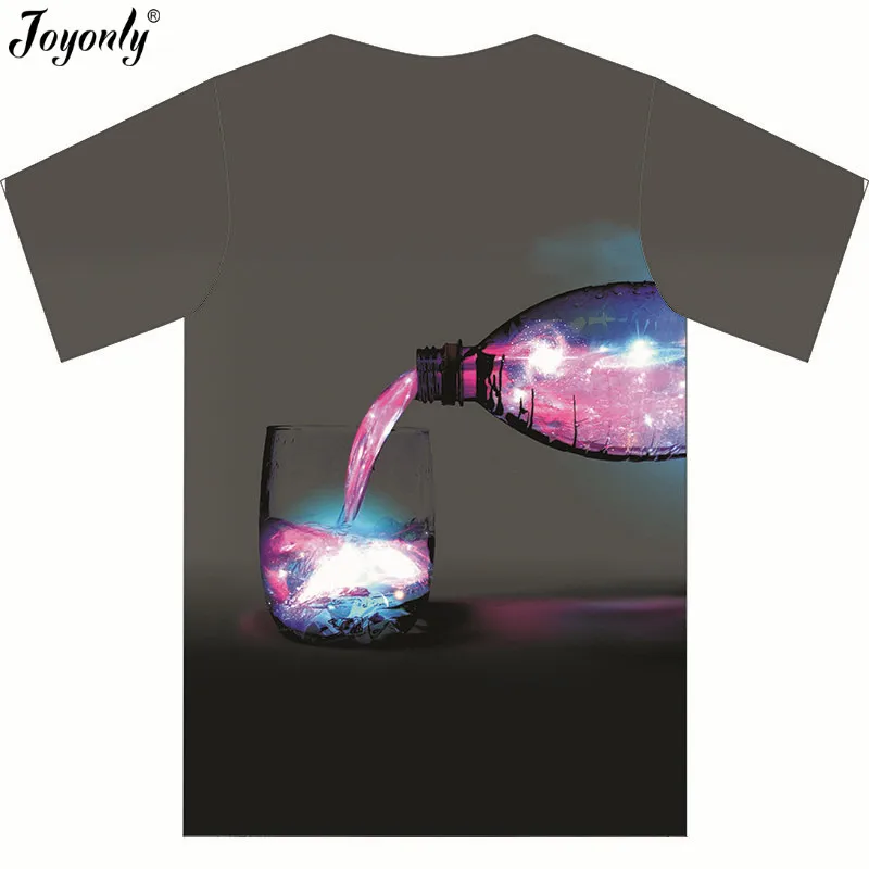 Joyonly 2018 Children Bottle Cup Galaxy 3d Print Tee Tops Clothes For Boy Girls Cool T-shirt Kids Summer Short Sleeves Clothing