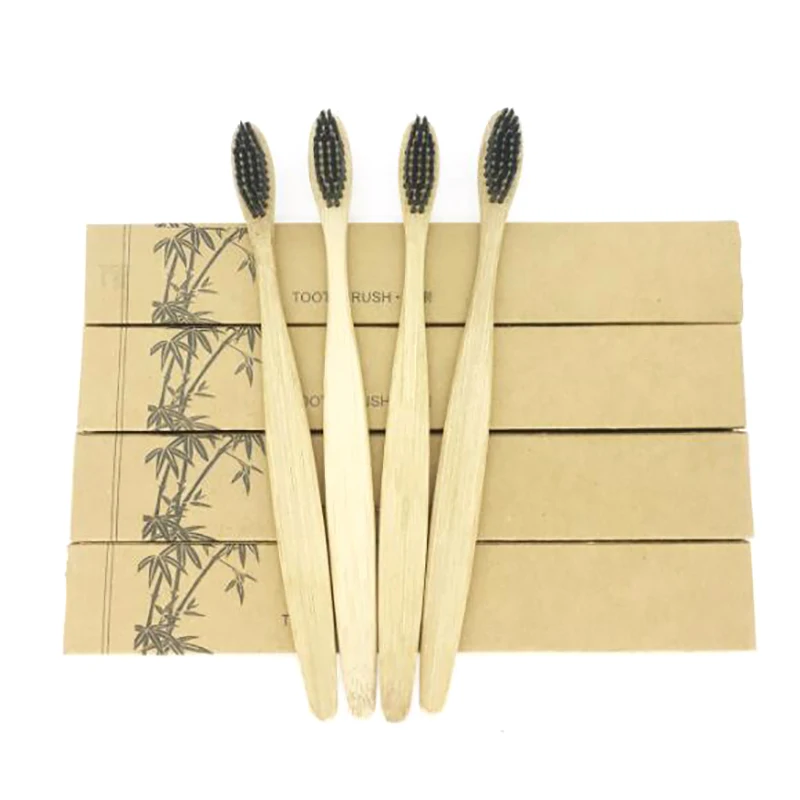 100Pcs/Lot Bamboo Toothbrush Bamboo Charcoal Toothbrush Low Carbon Bamboo Handle Tooth Brush For Adults Eco-friendly Toothbrush