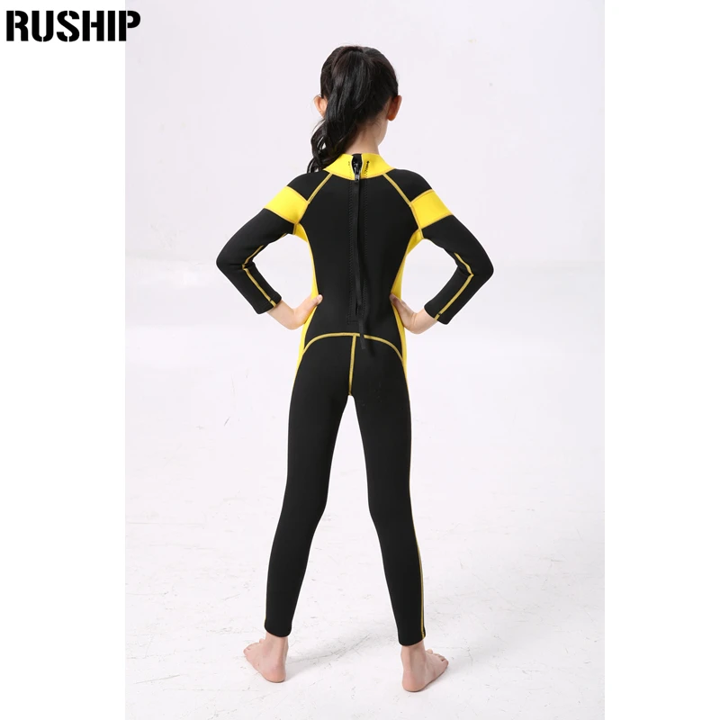 Kids 2.5MM Warm SCR Neoprene Wetsuit Children\'s Swimwears Elastic Diving Suit Long Sleeves Boys Girls Surfing Rash Guards