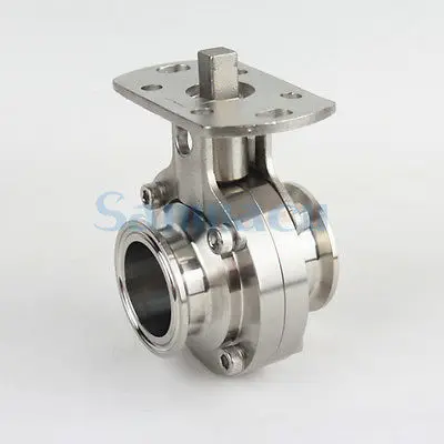 Fit Rohr O.D 19/25/32/38/45/51mm Tri Clamp 1.5 "2" 304 Edelstahl Sanitär Ferrule Schmetterling Ventil Keine Antrieb – Detail 3