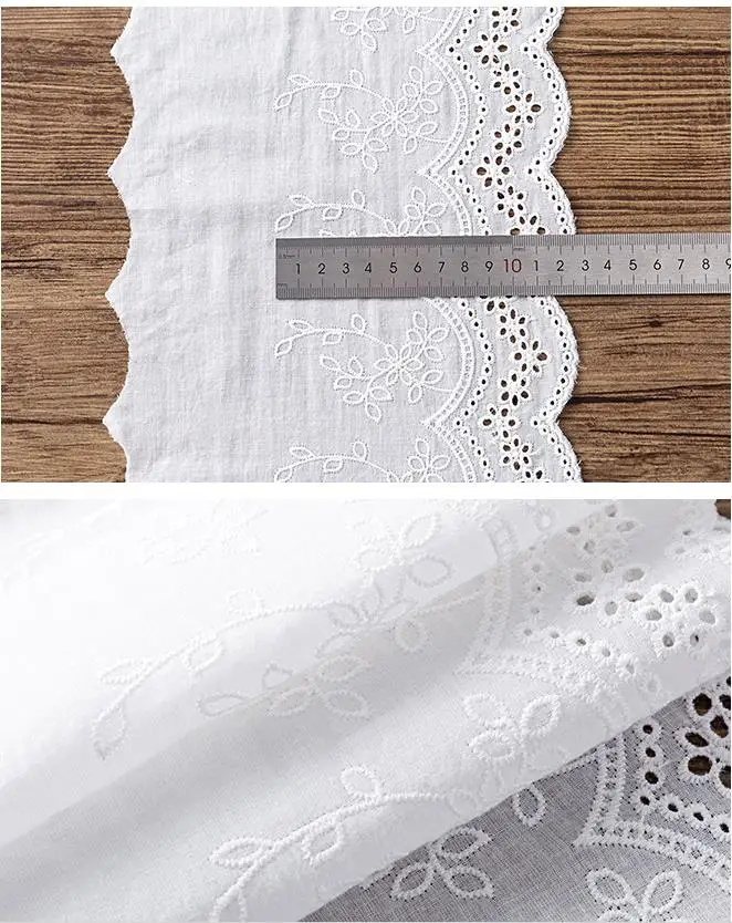 3Y-5Yard/Lot Breite 19CM 100% Baumwolle Tuch Gestickte Stoffe frauen Kleidung Kleid Diy Spitze Trim Hause textil Zubehör – Detail 6