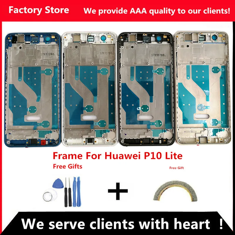 Q&Y QYJOY AAA Quality Middle Frame For Huawei P10 Lite Middle Frame Housing Cover For WAS-LX2J WAS-LX2 WAS-LX1A WAS-L03T