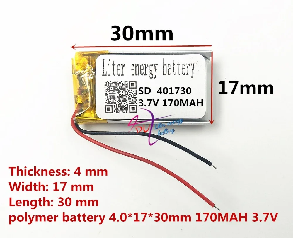 Najlepsza bateria marki rozmiar 401730 3.7V 170mah bateria litowo-polimerowa z płyta ochronna dla MP3 MP4 MP5 GPS produkty cyfrowe Fr