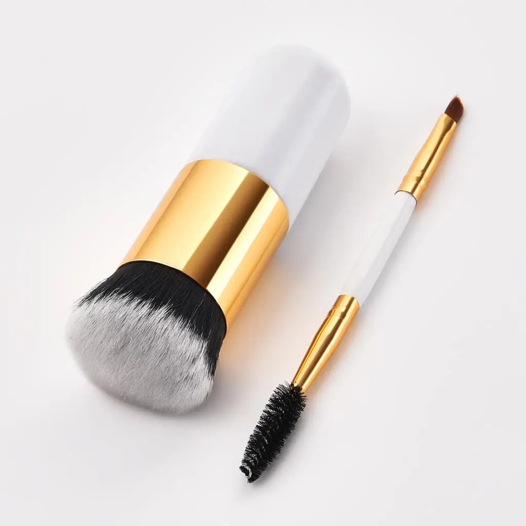 Chubby Pier Foundation Brush+Eyebrow Comb Spoolie Brush eyebrow makeup brushes beauty essentials blending eye for Makeup Brushs