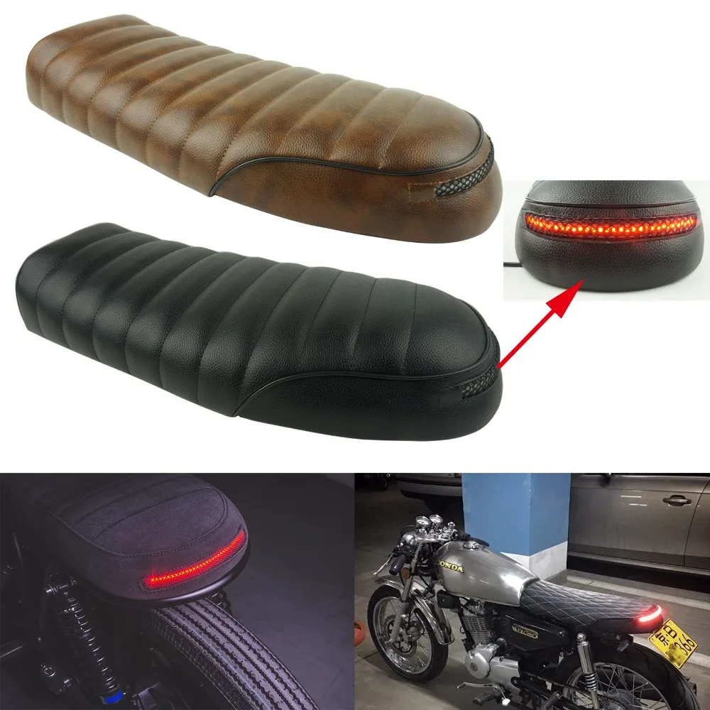 Polished Motorcycle Brat Style LED Tail Light Vintage Rear Polished Motorcycle Brat Style LED Tail Light Vintage Rear