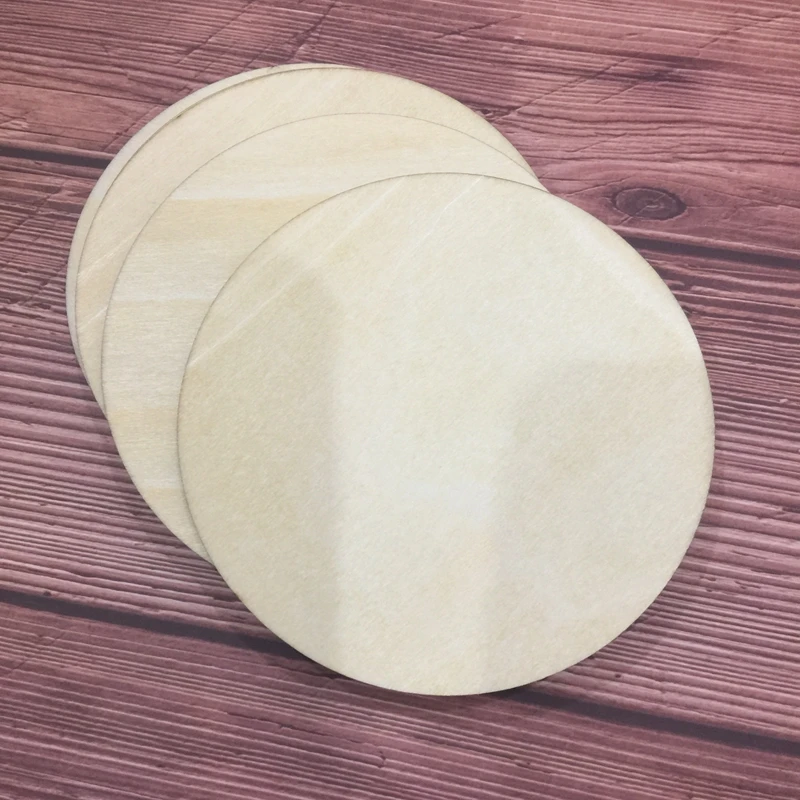 50x two size DIY blank wood round shape ornament home decoartion laser cut wood round coaster wedding table decoration