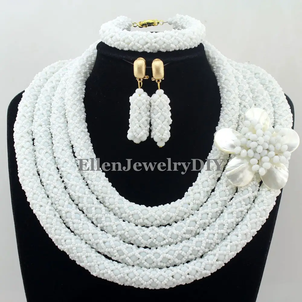 

Hot Statement Necklace Nigerian Wedding African Beads Jewelry Set Crystal Jewelry Set Free Shipping Womens Jewellery Set W12618