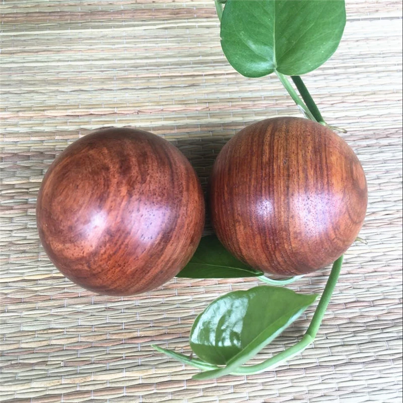 2Pcs Wooden Health Meditation Balls 50mm hand finger Exercise Stress Relief Baoding Balls Relaxation Therapy Fitness Handballs