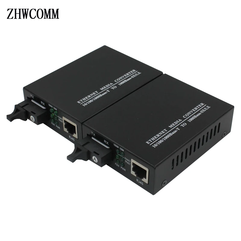 1pair 10/100/1000Mbps fiber Optic transceiver SC interface 20KM Fast Ethernet Media Converter