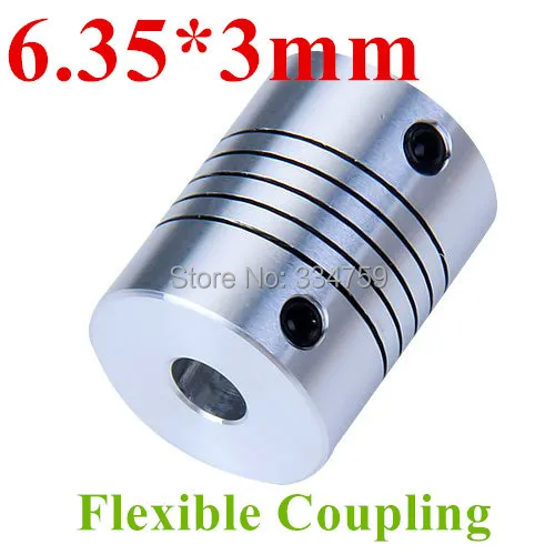 

Flexible coupling 6.35x3mm shaft coupling OD19mm*25mm flexible shaft 6.35mm 3mm for cnc parts stepper motor