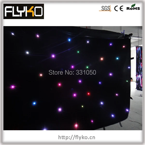 

Free shipping 3x4m RGB christmas star cloth dmx function