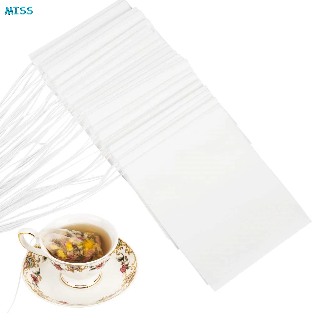 PLA Biodegraded Empty Tea Filter Bag Corn Fiber Safety Food-Grade Drawstrings Tea Bags Ultrasonic coffee Filter bags 100pcs/pack