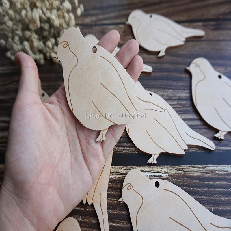 Wooden Robin Perching Craft Shape  Plywood Winter Bird Animal Native