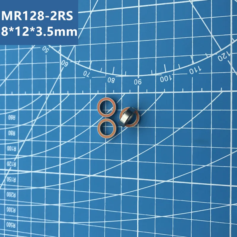 Free shipping high quality 10pcs MR128-2RS (Orange) 678-2RS MR128 678 deep groove ball bearing 8*12*3.5 mm miniature bearing