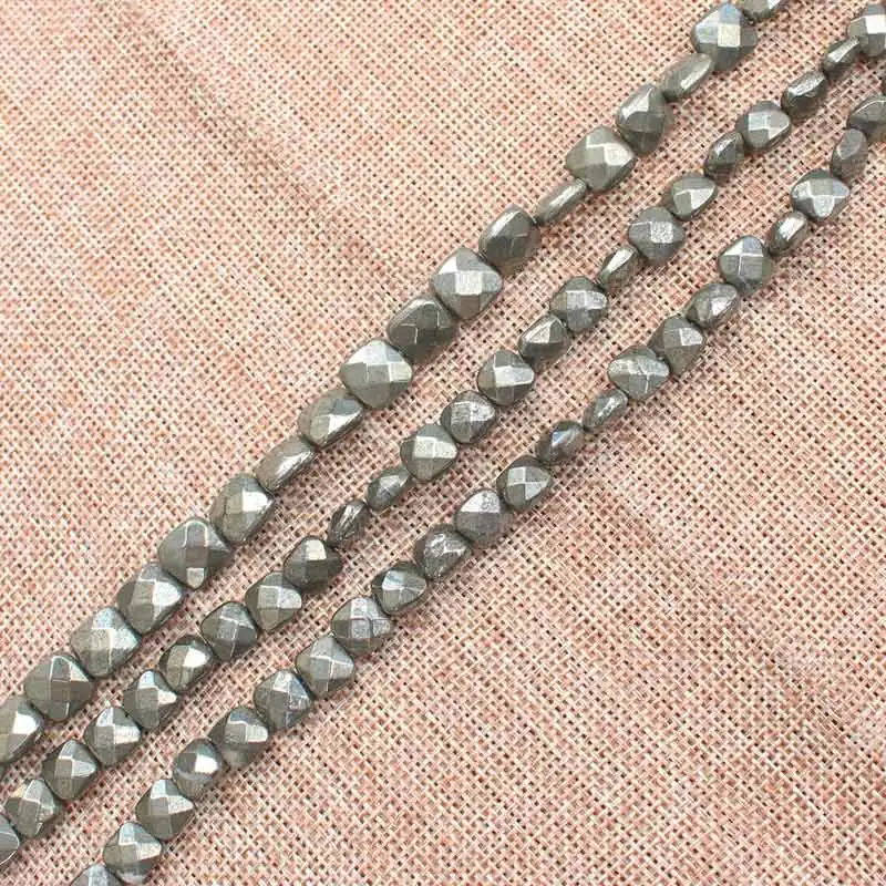 Natural Pyrite Faceted Square Loose Beads 15inch per strand,For DIY Jewelry Making !We provide mixed wholesale for all items!