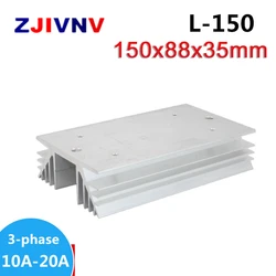 L-150 Aluminum Heat Sink 10A 20A  Silver Tone Solid State Relay SSR Heat Sink Radiator For Three Phase