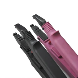 Herramientas de unión de queratina de hierro de extensión de cabello negro/rosa, máquina de conector de calor de fusión, conector de calor de fusión de temperatura, enchufe de la UE