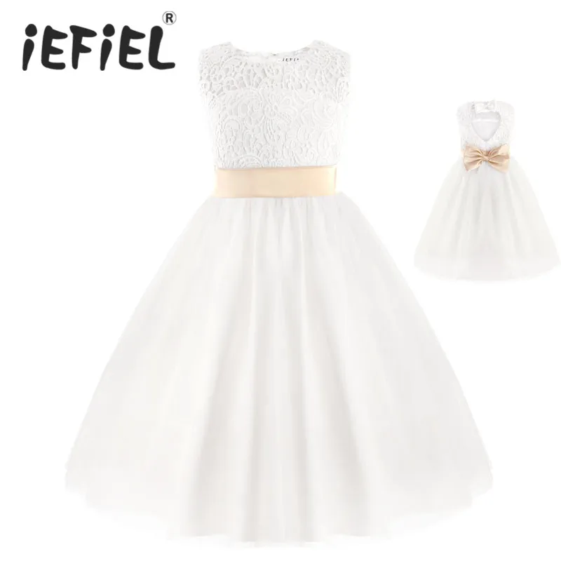 White First Communion Dresses For Girls 2020 Brand Tulle Lace Infant Toddler Pageant Flower Girl Dresses for Weddings and Party