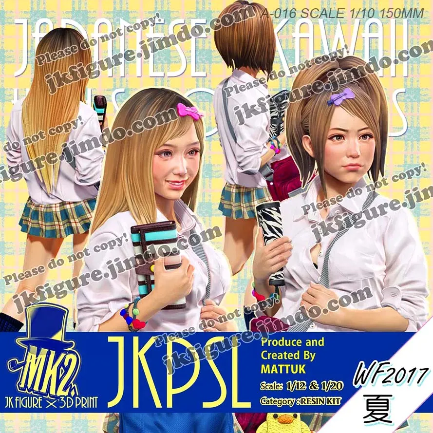 

1/20 Resin figures Japanese Girls Resin White Model Double Head Colorless Ande Self-assembled A-016 (jkpsl-20s)